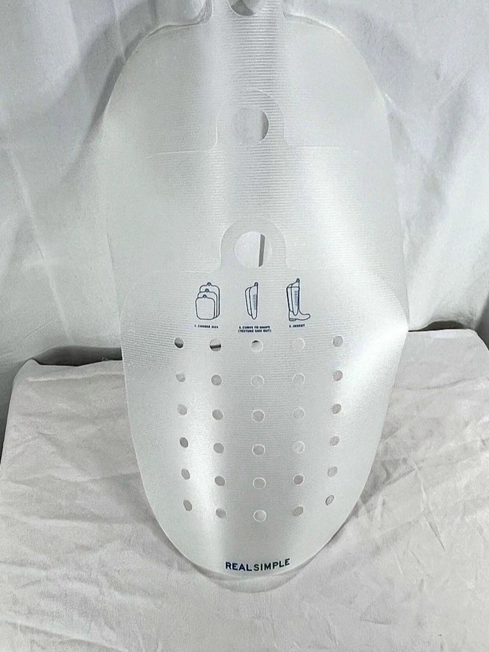 Real Simple Plastic Boot Shapers White Adjustable